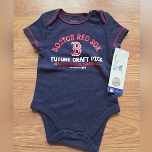 MLB Boston Red Sox Baby NB, 3M, 6M, NWT 100% Cotton 'Future Draft Pick'